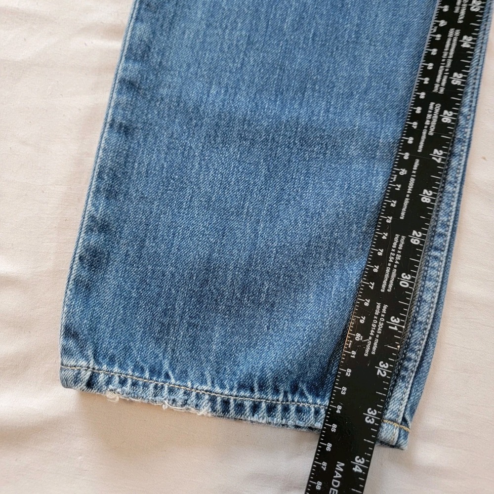7 For All Mankind Jeans Mens 36 The Straight Blue Distressed Ripped NEW - Picture 5 of 8